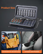 42 in 1 Ratchet Screwdriver Set, Magnetic Screwdriver Set, DIY Multi Bit Magnetic Drive Set with Detachable Ratchet Handle, Portable Compact Repair Tool Kit for Furniture Computer Bicycle, Grey