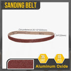 3/4 x 20 1/2 Inch Sanding Belt, 10 Pcs 36 Grit Aluminum Oxide Knife Sharpener Belts Work Sharpening for Belt Sander Knife Carving Tool Metal Working