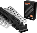 40PCS Modular Wrench Organizer Wrench Holder - Wrench Tool Organizers for Tool Drawer Storage, Wrench Storage Set with Metric & SAE Label, Wrench Rack Tool Gift for Professional Mechanics Men, Black