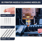 Complete 26-Piece 3D Printer Nozzle Wrench Maintenance Kit: Includes 20 Cleaning Pins with Storage Box, 2 Tweezers, 2 Copper Wire Brushes, 2 L-Shaped Wrench Tools for Optimal 3D Printing Performance