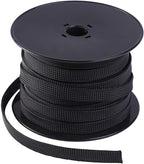 Keco 100ft – 1/4 inch PET Braided Expandable Cable Sleeve – Wire Sleeving for Audio Video and Other Home Device Cable Automotive Wire - Black