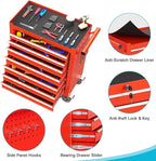 7 Drawers Rolling Tool Chest, Portable Storage Tool Box with Wheels, Tool Chest with Lock for Warehouse, Garage, Repair Shop and Tool Room