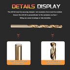 Drill Bit, 1/4" Cutting Diameter (6.35mm), 4241 HSS Gold 118° Cutting Angle Versatile Jobber Bits - (Applications: for Drilling Plastic Wood Soft Thin Metal), 10-Pieces