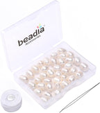 Natural Pearl Beads Rice 8-9mm White Freshwater Cultured Loose Gemstone Beads for DIY Jewelry Making 13.8''/Strand HQ