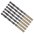 Drill Bit, 6mm Cutting Diameter, 4341 HSS Gold and Black 118° Cutting Angle Number Jobber Bits - (Applications: for Drilling Soft Metal Plastic Wood), 6-Pieces