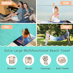 Protect Marine Ecology Beach Towel Oversized 36" x 72", Thin Lightweight Sand Free Quick Dry Microfiber Towel for Swimming Pool Cruise Camping Travel