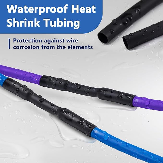 Heat Shrink Tubing 1/4 Inch, 3:1 Ratio Wires heat shrink tube, Dual Wall Adhesive-Lined Waterproof Shrink Wrap Tubing, 33FT Transparent Industrial and Marine Grade Heat Shrink Wrap
