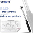 3/8-Inch Drive Click 3/8 Torque Wrench 4 Pcs Set, 10~45FT/13.5-61N.m, Torque Wrench 3/8 with Extention Bar, 3/8'' to 1/2'' Adaptor and 3/8'' to 1/4'' Adaptor