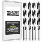 7/16“ Brad Point Wood Drill Bit Set, 4Pcs Drill Bit Set with Double Flutes Design for Carpenter Woodworking and All Types of Wood