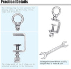 4-Pack Small C Clamps – 304 Stainless Steel Beam Clamps with M10 Screw Ring | Adjustable, Rust-Resistant I Beam Clamps for Ring Beams, Welding, Woodworking, Plants & Desk Use. Wide Jaw Openings (45MM)