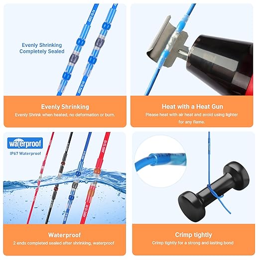 Ultimate All-in-ONE Heat Shrink Solder Seal Wire Connectors Kit – Wire Striper, Heat Gun, Kuject 2000PCS Waterproof Solder Stick Butt Connectors, Electrical Wiring Connector Kit for Marine Automotive