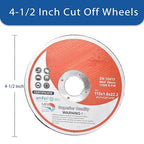 WFLNHB 100 Pack 4-1/2 Inch Cut Off Wheels for Metal and Stainless Steel Cutting Discs for Angle Grinders 4.5 x .040 x 7/8 Inch