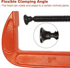 5 Inch C-Clamp Set, 4-Pack Heavy Duty Iron C Clamps, Clamps for Woodworking, Welding and Building, Orange