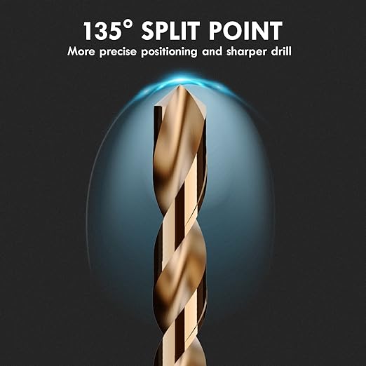 Metric 4Pcs M35 Cobalt Drill Bit Set, 16mm HSS Cobalt Jobber Drill Bits, for Hardened Metals, Stainless Steel, Cast Iron and Wooden Plastics