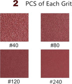6 x 48-Inch Sanding Belts for Belt Sander 6x48,2 Each of 40 80 120 240 Grits Aluminum Oxide Abrasive Sandpaper, 8 Pack