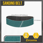 6 x 89 Inch Sanding Belt, 2 Pcs 36 Grit Zirconia Knife Sharpener Belts Work Sharpening for Belt Sander Knife Carving Tool Metal Working