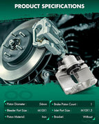 SCITOO Front Left Brake Caliper Without Bracket 19-2974 Compatible For Audi For A1 2011-2013,For Audi For A3 2010-2013,For Volkswagen For Type 1 2012-2019,For Volkswagen For Bora 2005-2010