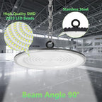 loyal LED High Bay Shop Lights: UFO Dimmable Commercial Lighting 6000K - for Warehouse Garage Workshop Gym NO Plug (500W, 10 Piece)