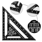 Beslands Aluminum 12-inch Rafter Square Carpenter Measuring Layout Tool Alloy Metal Triangle Ruler Imperial Protractor for Woodworking and Carpentry