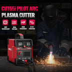 Plasma Cutter, 65Amps HEROCUT Plasma Cutter Machine CUT65i, Non-Touch Pilot Arc, 110/220V Dual Voltage IGBT Inverter, Screen Display, Air Sensor, 20mm Max Cutting Thickness, 2T/4T for Beginners DIY