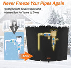TOHONFOO Backflow Preventer Pipe Insulation Cover (5°F) - Irrigation Sprinkler Valve Insulated Pouch - Water Well Pump Cover - Sturdy 5 Layers for Winter Freeze Protection, 34" W x 24" H, Black