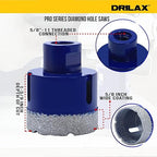 Drilax Pro Series 2 Inch Diamond Hole Saw for Angle Grinders | 1-3/8" Depth | 5/8"-11 Thread | Fast & Dry Drilling for Large Conduit, Pipes, Access Holes | Long Life
