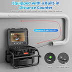 Sanyipace Sewer Camera Self-Leveling 100FT/30M, Drain Camera with 512Hz Transmitter, Meter Counter, Pipe Inspection Cámara with Microphone Speaker DVR Recorder, 32GB TF Card, Guide Wheel (7mm Cable)