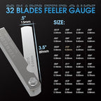 YESWELDER Thickness Gauges 2Pcs 32 Blades Feeler Gauge 0.0015-0.035"/16 Pieces Offset Feeler Gauge Set 0.005-0.020", Dual Marked Gap Measuring Tool Kit for Repair, Bass Guitar, Spark Plugs