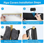 Ac Line Insulation, 78.7x11.8 inch 600D Oxford Air Conditioner Line Insulation, 3 Layer HVAC Copper Pipe Insulation Cover, AC Pipe Insulation Wrap for Outside