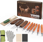 AUGSUN Wood Carving Kit, 17 Pack Wood Whittling Kit Hand Carving Knife Tools Set for DIY Sculpture Carpenter Experts & Beginners