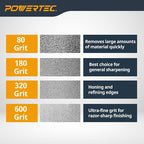 POWERTEC CBN Grinding Wheel 8 Inch 80 Grit, 1-1/2" Wide, 5/8" Arbor – 4-in-1 CBN Sharpening Wheel with 1/4" Radius Edge and Side Face for Bench Grinder (15707)