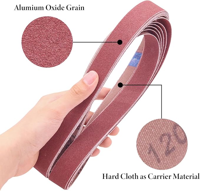 1x30 Inch Sanding Belts, 1 x 30 Aluminum Oxide Sanding Belt Assortment for Belt Sander, 2 Each of 80 120 180 240 320 400 600 800 1000 Grit,18 Pack (1x30in)