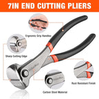 VALUEMAX 3Pcs Nail Puller and Staple Remover Tool, Include 7" End Cutting Pliers, 8" Bendable and Straight V Tip Staple Puller, Upholstery Tools for Cutting Wires, Removing Nails and Staples