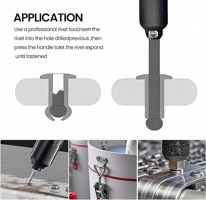 65pcs 3/16" x1" Stainless Blind Rivets,Pop Rivets,304 Stainless Steel Grip and Steel Mandrel,4.8 x 25mm