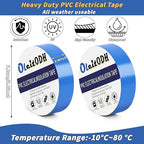 100 Rolls Blue Electrical Tape Bulk 3/4 Inch x 66ft, Waterproof Vinyl Electric Tape High Temp Insulation Tape for Electrical Protection Home Outdoor Electric Insulating Wire Wrapping