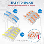 50PCS Boxed Splicing Terminal Blocks, Lever Type Quick Splicing Wire Connector terminals,Wire tap connectors ， Easy to Connect and Splice Wire Household Wire connectors (1-on-1 Interface)