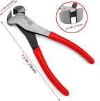 HAUTMEC 7 Inch Nail Puller Pliers Tool, CR-Ni Steel End Cutting Pliers with Non-Slip Grip, Nail Remover Tool with Polished Finish, End Cutting Nippers Tool for Pulling Nails and Wires HT0158-CP