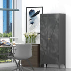 GREATMEET 65" Tall Kitchen Pantry Storage Cabinet, Black Pantry Storage Cabinet, Farmhouse Metal Kitchen Cupboard with Doors for Garage, Dining Room, Living Room and Laundry