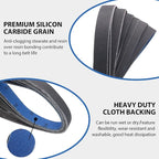 Taokyid 18 Pack 1 x 42 Inch Sanding Belts, 1x42 Silicon Carbide Sanding Belts, 3 Each of 120 240 400 600 800 1000 Grits Sander Belts for For Knife Sharpening and Metalworking, 1x42 Sanding Belts