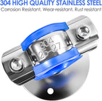 2 Pack Stainless Steel Wall Mount Pipe Support Adjustable - Height Pipe Bracket Pipe Clamp Support Metal Water Pipe Holder Bracket for 3/4 inch Diameter (25-27mm) with Screws