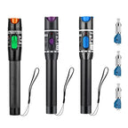 Moocci 3 Pcs Visual Fault Locator Fiber Optic Tester - VFL Fiber Optic Cable Tester Meter with FC to LC Adapter - Tools Kit for FC/SC/ST/LC Connector,Network Cable Test - Green Purple Blue