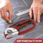 Cordless Electric Scissors, 4V Box Cutter & Cardboard Cutter with Upgrade Blade, LED Light, Safety Lock - Rechargeable Rotary Cutter for Fabric, Leather, Plastic, Crafting, Sewing, Industrial (Red)