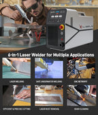 X1pro 700W Laser Welding Machine – 6-in-1 Fiber Laser Welder for Welding, Cutting, Cleaning, Rust Removal, Underwater Welding & CNC Retrofit – Equipped with Auto Wire Feeder and Helmet