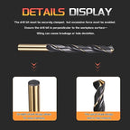 Drill Bit, 12.5mm Cutting Diameter, 4341 HSS Gold and Black 118° Cutting Angle Number Jobber Bits - (Applications: for Drilling Soft Metal Plastic Wood), 6-Pieces