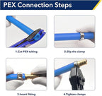 1/2" PEX Tee Brass Pipe Fitting (5 Pack) - Anti-Corrosion, Lead-Free, 5 Year Warranty, Multiple Certifications, Easy Installation for Plumbing Repairs and Home DIY