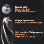 7/8" Bridge/Construction Reamer, M2 HSS Taper Chucking Reamer Drill Bit for Steel Alloy Aluminum Metal Wood Plastic, 1/2” Shank Chuck, Spiral Flutes, to Enlarge/Align Holes, 22mm