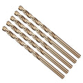 Drill Bit, #13 Cutting Diameter, 4341 HSS Gold Finish 135° Cutting Angle Number Jobber Bits - (Applications: for Drilling Soft Metal Plastic Wood), 5-Pieces