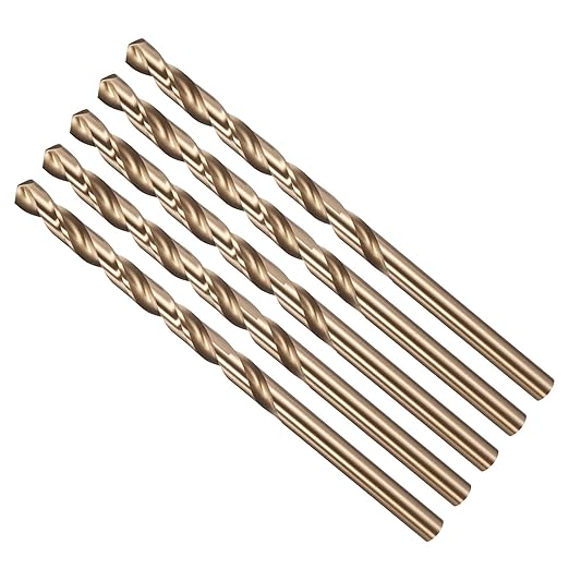 Drill Bit, #13 Cutting Diameter, 4341 HSS Gold Finish 135° Cutting Angle Number Jobber Bits - (Applications: for Drilling Soft Metal Plastic Wood), 5-Pieces