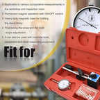 Dial Indicator with Magnetic Base and Point Precision Inspection Set, Dial Test Indicator Long Arm 0-1" Professional Gauge 0.001", Magnetic Dial Indicator Base Holder with Fine Adjustment, by NAKAO