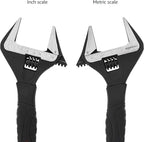 Amazon Basics Plumbing Adjustable Wrench with Soft Grip, Wide Mouth, 6.34 x 2.83 x 0.59 inches (LxWxH)